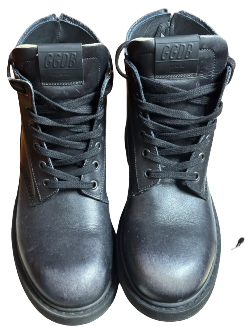 Golden Goose Black Womens Leather Lace-Up Boots